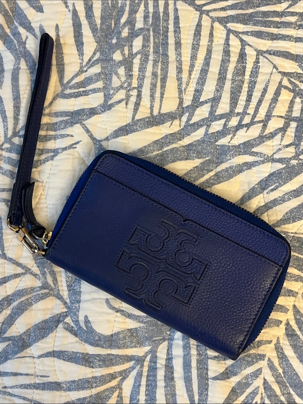 Tory Burch Midnight Navy Leather Wristlet